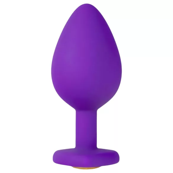 Temptasia M - analni dildo sa zlatnim kamenčićem, srce - ljubičasti - srednji