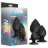 Anal Adventures Platinum Stout - analni plug set - 3 komada - crni