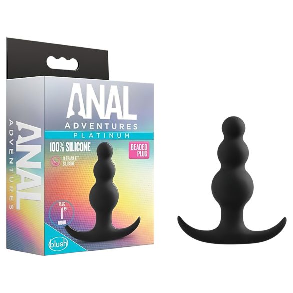 Anal Adventures Platinum - analni čep s kuglicama - crni