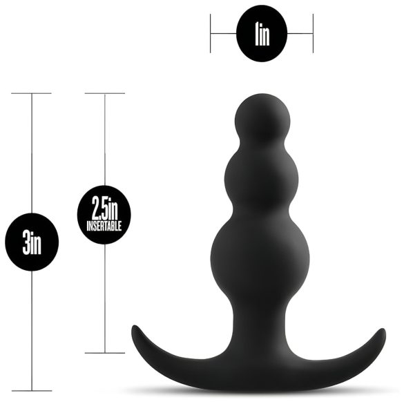 Anal Adventures Platinum - analni čep s kuglicama - crni