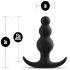 Anal Adventures Platinum - analni čep s kuglicama - crni