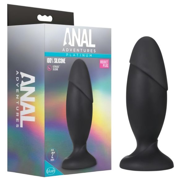 Anal Adventures Platinum Rocket - veliki analni čep - crni