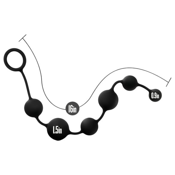 Anal Adventures - analni dildo s kuglicama - crni