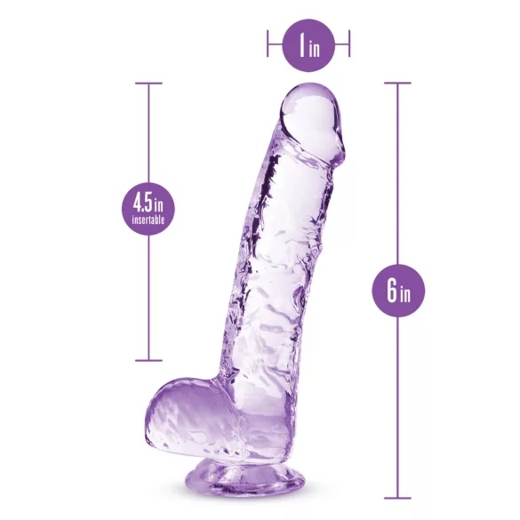 Blush Naturally Yours - kristalni dildo (ljubičasti)