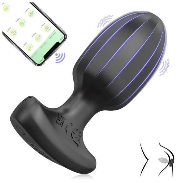 AlvUp - analni vibrator s daljinskim upravljanjem - crni