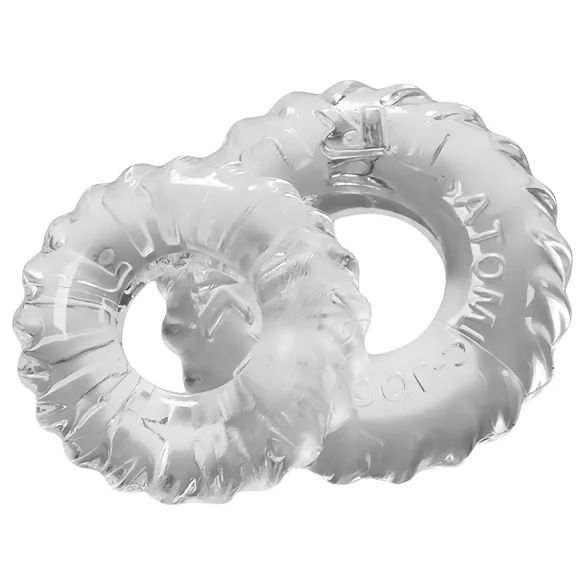 OXBALLS - set prstenova za penis s rebrastom teksturom - prozirni