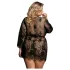 Subblime Queen Plus - čipkasti ogrtač set - crna - XL-2XL