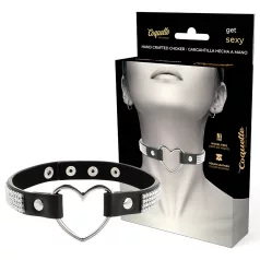 Coquette - ogrlica choker sa srcem i kristalima - crna