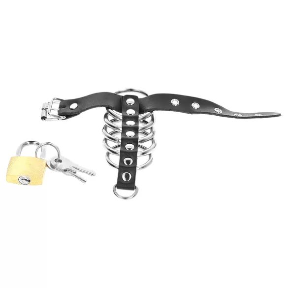 Kink - penisni prsten s metalnim prstenovima - crna