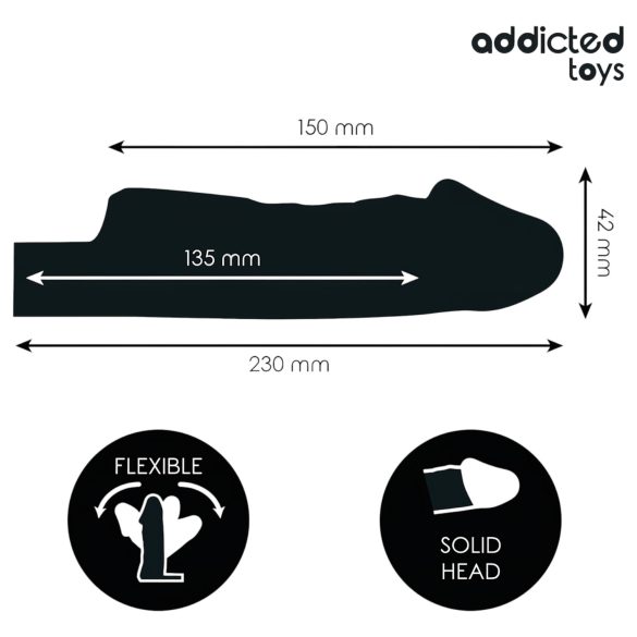 Addicted Toys - produžetak za penis s prstenom za testise - 23 cm prozirno