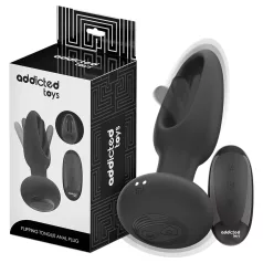 Addicted Toys - analni vibrator s pokretnim jezikom - crni