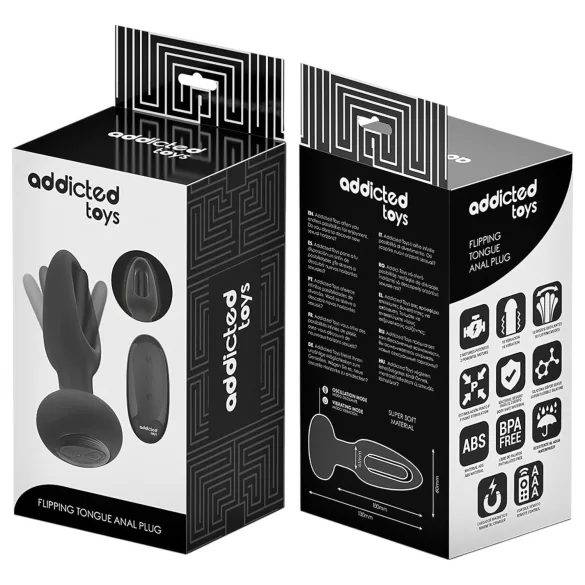 Addicted Toys - analni vibrator s pokretnim jezikom - crni