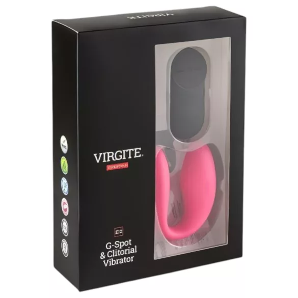Virgite - daljinski upravljani vibrator za parove (crno-ružičasti)