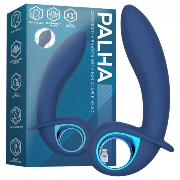 INTOYOU Palha - bežični, napuhujući vibrator (plavi)