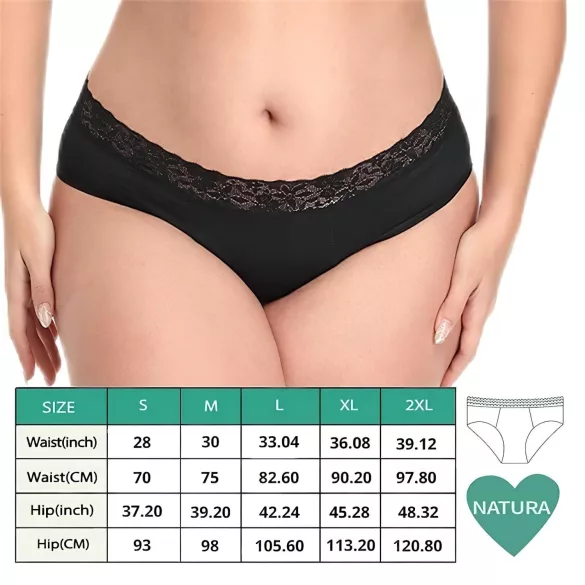 Adalet Natura Super - menstrualne gaćice - crna - M