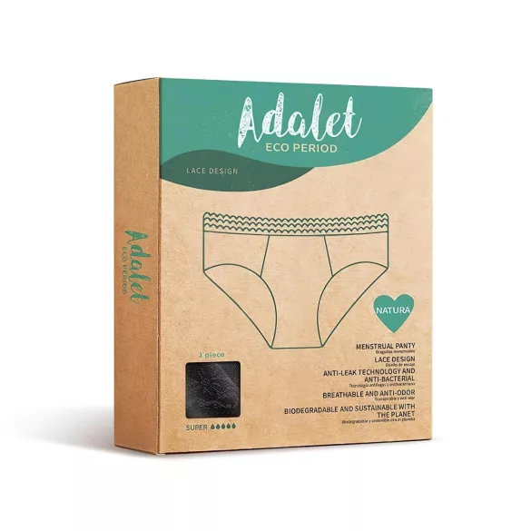 Adalet Natura Super - menstrualne gaćice - crna - M
