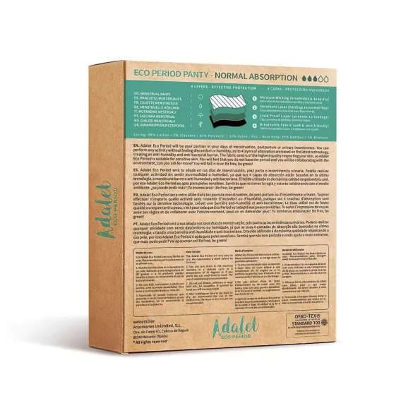 Adalet Flora Normal - menstrualne gaćice - crne - M