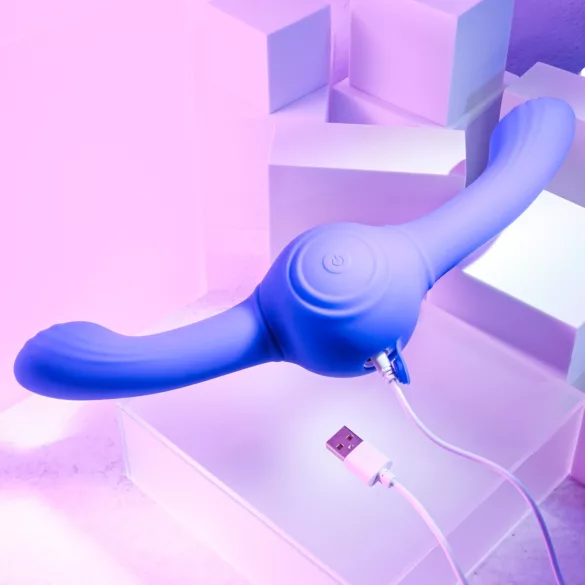 Evolved - dvostruki vibrator s rotacijom - punjivi, ljubičasti