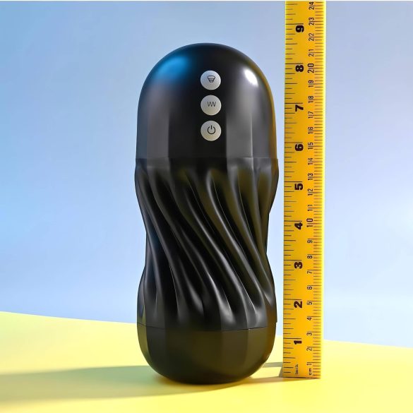 Playboy Solo Stroker - punjivi vakuumski masturbator (crni)