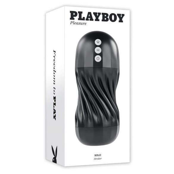 Playboy Solo Stroker - punjivi vakuumski masturbator (crni)