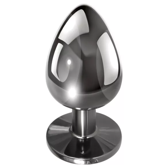 Evolved Black Gem - set metalnih analnih plugova s crnim kamenom - srebrna