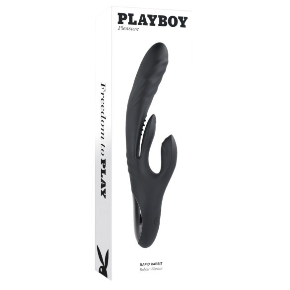 Playboy - vibrador zeca s usnom za klitoris - crni, punjivi