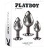 Playboy - analni plug set - 3 komada - srebrna