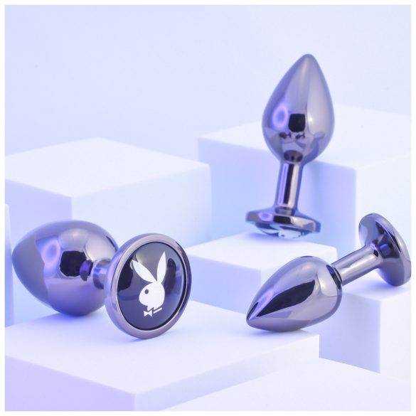 Playboy - analni plug set - 3 komada - srebrna