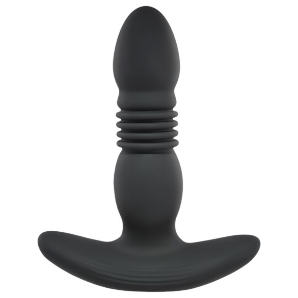 Playboy - analni vibrator s potiskivanjem - punjivi - crni
