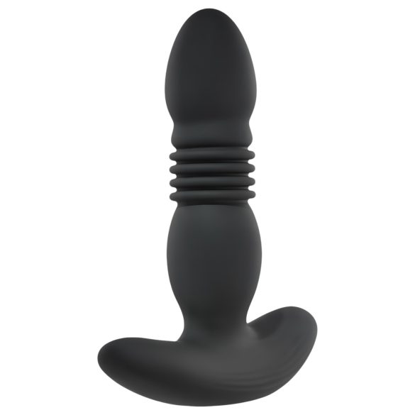 Playboy - analni vibrator s potiskivanjem - punjivi - crni