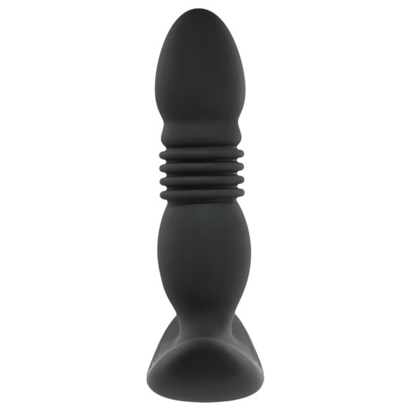 Playboy - analni vibrator s potiskivanjem - punjivi - crni