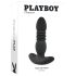 Playboy - analni vibrator s potiskivanjem - punjivi - crni