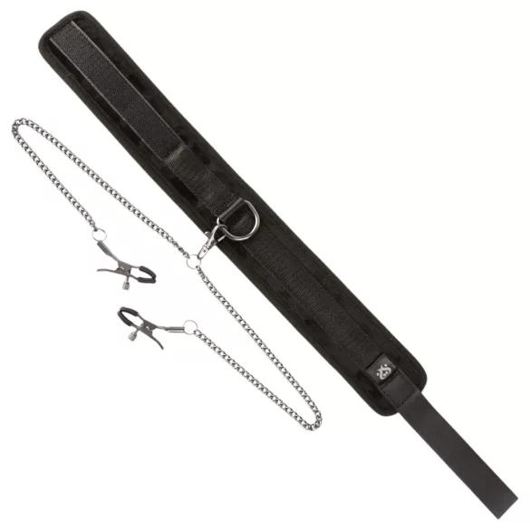 Sei Mio - ogrlica i kvačice za bradavice - crna