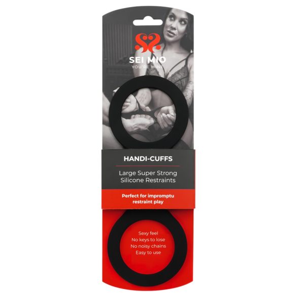 Sei Mio - lisice za zapešća - silikon - L - crne