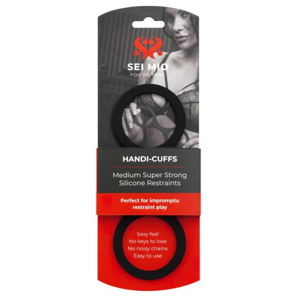 Sei Mio - silikonske lisice - M - crne