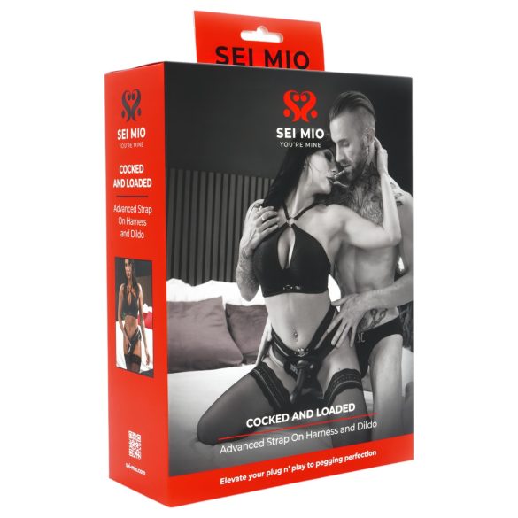 Sei Mio - Strap-on dildo s pojasom - 15 cm (crna)