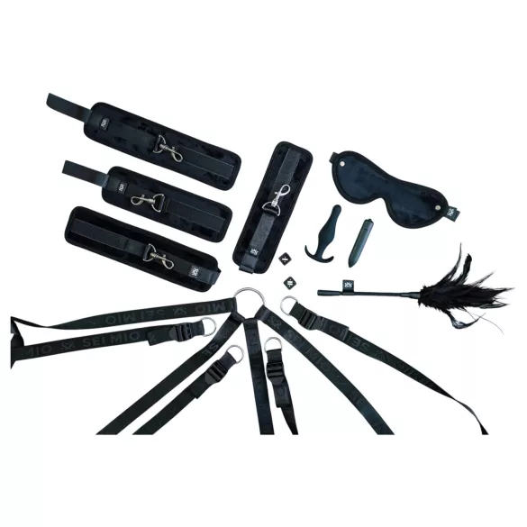Sei Mio - bondage set za vezanje za krevet - crna