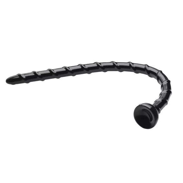 Hosed Swirl - tanka analna zmija dildo - crna - 18 cm