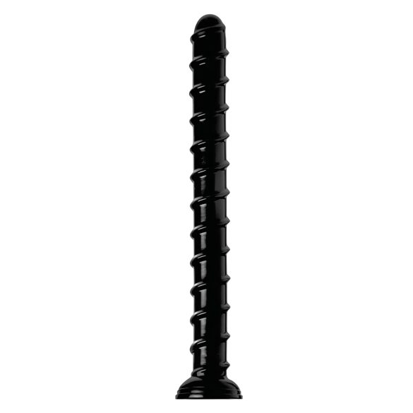 Hosed Swirl Tchick - analni dildo - valoviti oblik - crna - 18 cm
