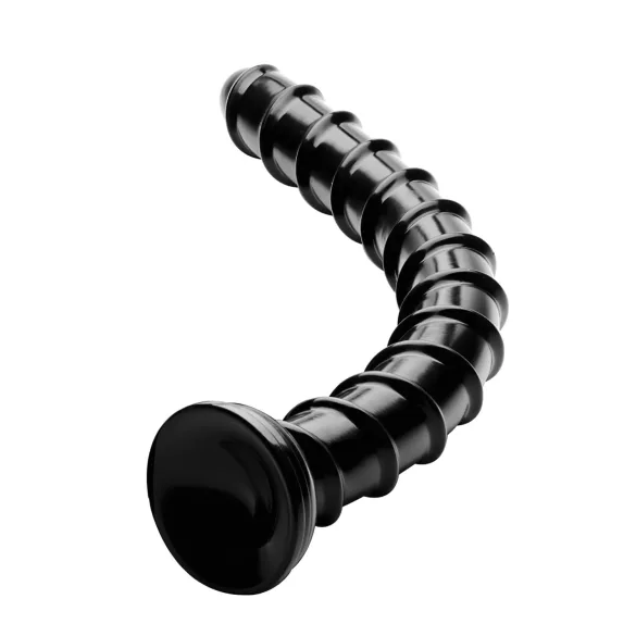 Hosed Swirl Tchick - analni dildo - valoviti oblik - crna - 18 cm