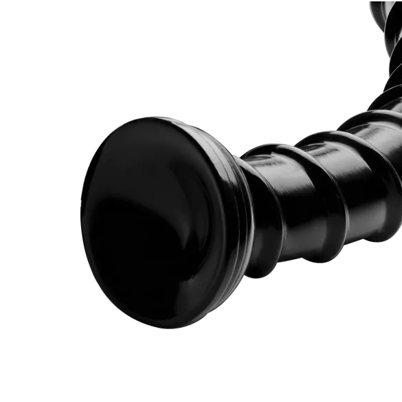 Hosed Swirl Tchick - analni dildo - valoviti oblik - crna - 18 cm