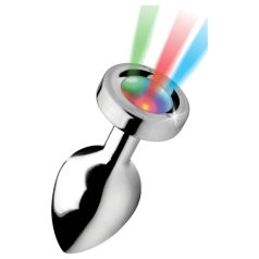 Booty Sparks - analni čep s rasvjetom - srednji - srebrni