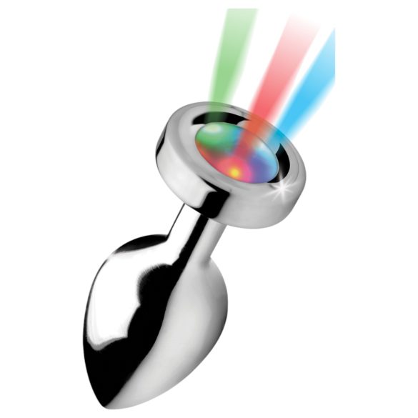 Booty Sparks - analni čep s rasvjetom - srednji - srebrni