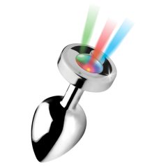 Booty Sparks - analni čep s LED svjetlom - veliki - srebrni