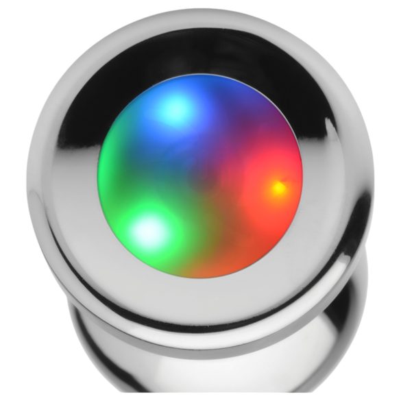 Booty Sparks - analni čep s LED svjetlom - veliki - srebrni