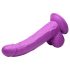 XR Brands POP - dildo s testisima i postoljem - 19 cm (ljubičasti)