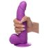 XR Brands POP - dildo s testisima i postoljem - 19 cm (ljubičasti)