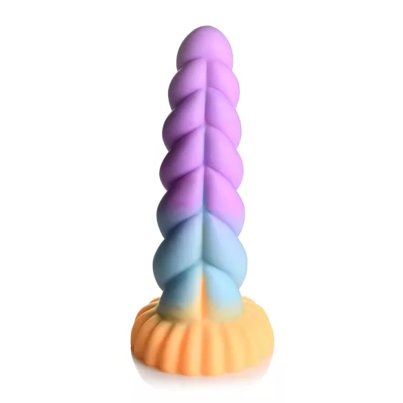 Creature Cocks Mystique - dildo jednoroga - 21 cm - ljubičasto-žuta