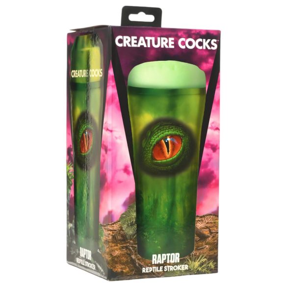 Creature Cocks Raptor - zeleni crni repto dildo u futroli