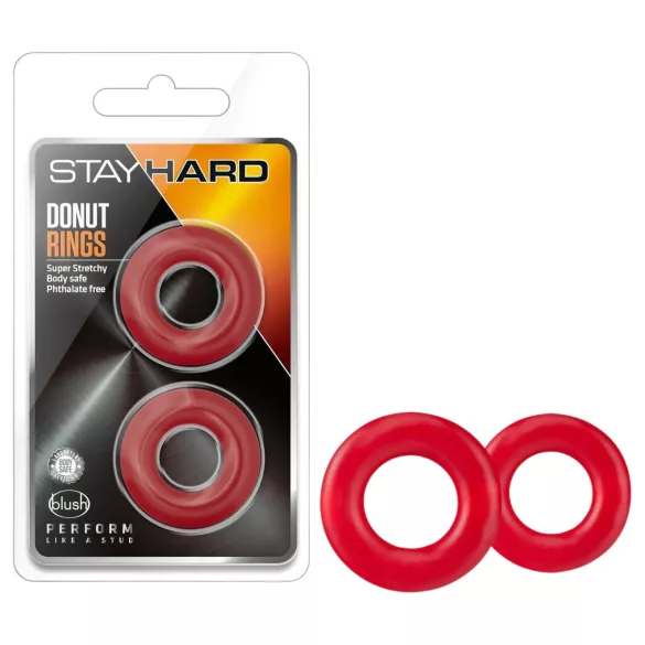 Stay Hard - set prstenova za penis - crveni